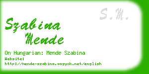 szabina mende business card